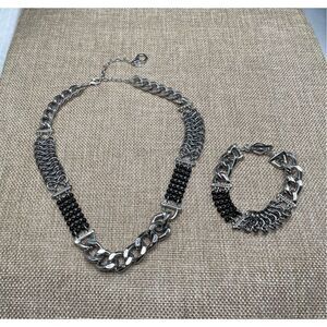 Simply Vera Vera Wang Wheat Chain Chunky Thick Antique Brass Tone Set With Neckl